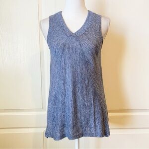 Kenar 100% Linen V-Neck Sleeveless Shirt Tank Top Blue Women’s Small